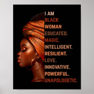 Ich bin schwarze Frau gebildet Magie Intelligent M Poster