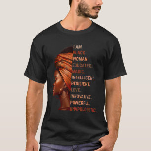 Ich bin schwarze Frau gebildet Magie Intelligent M T-Shirt