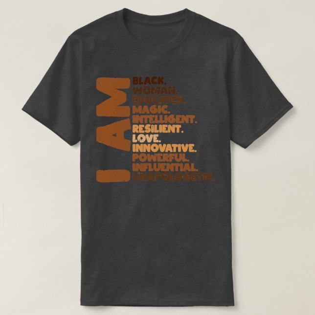Ich bin schwarze Frau Melanin Africa Prix T-Shirt (Design vorne)
