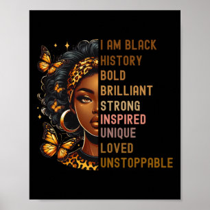 Ich bin schwarze Frau schön Magie Intelligent Schw Poster