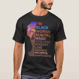 Ich bin schwarze Frau Schöne Magie Intelligent Res T-Shirt