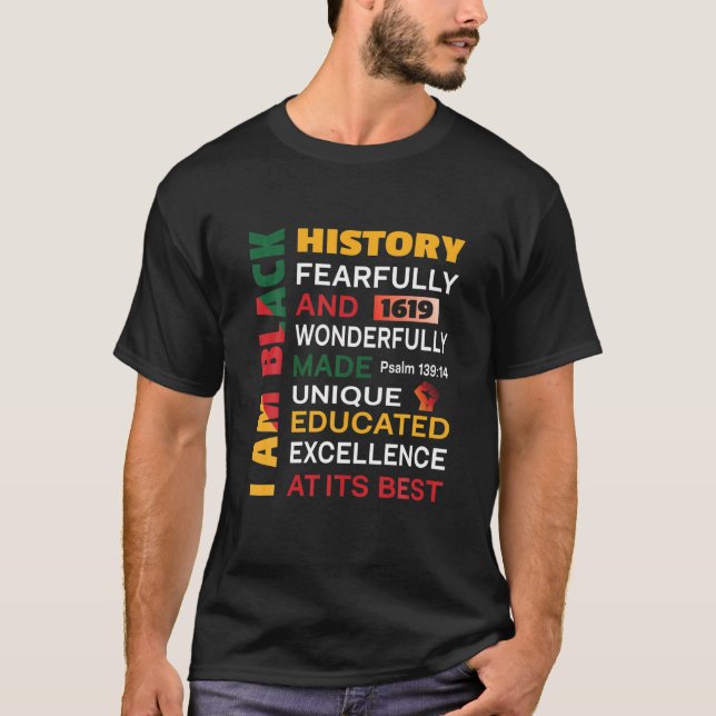 Ich bin schwarze Geschichte 1619 Juni T-Shirt (Vorderseite)