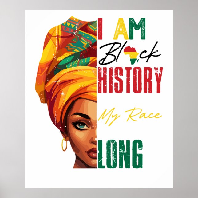 Ich bin schwarze Geschichte afrikanischer Frauen Poster (Vorne)