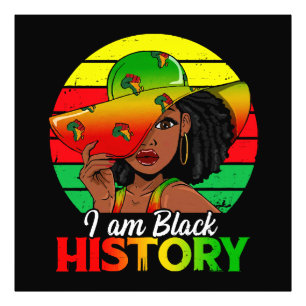 Ich bin Schwarze Geschichte Afrikanisches Amerika Fotodruck