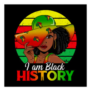 Ich bin schwarze Geschichte Afrikanisches Amerika Poster