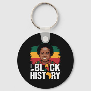 Ich bin schwarze Geschichte Afro kleiner Junge afr Schlüsselanhänger