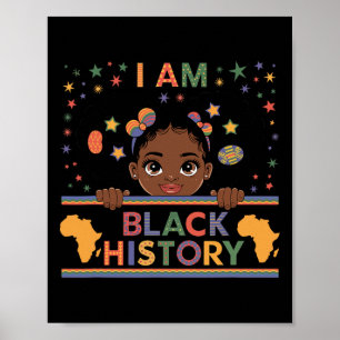 Ich bin Schwarze Geschichte Afro Kleines Mädchen A Poster
