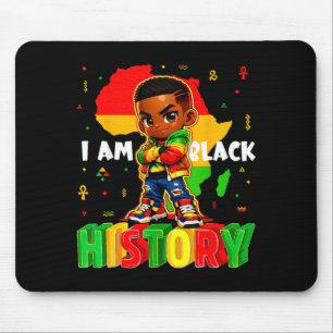 Ich bin schwarze Geschichte afroamerikanische Jung Mousepad