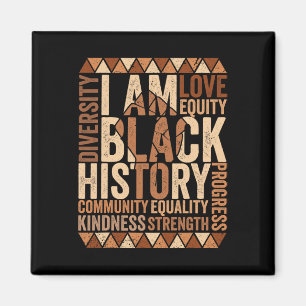 Ich bin Schwarze Geschichte Afroamerikanische Schw Magnet
