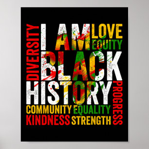 Ich bin Schwarze Geschichte Afroamerikanische Schw Poster