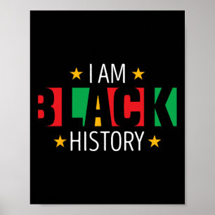 Ich bin Schwarze Geschichte Afroamerikanische Schw Poster