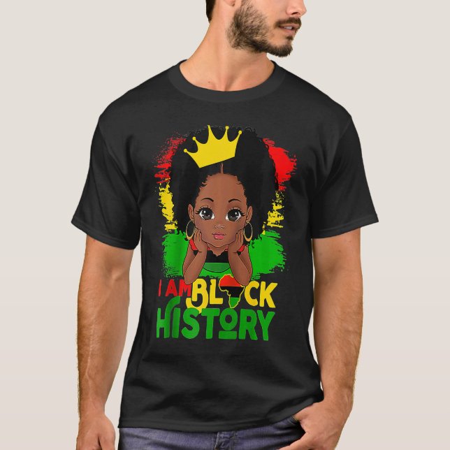 Ich bin schwarze Geschichte BHM Black Pride Black  T-Shirt (Vorderseite)