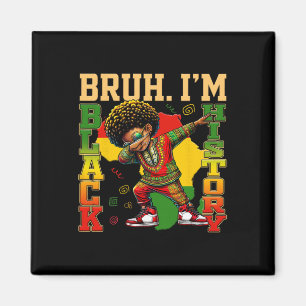 Ich bin Schwarze Geschichte Dabbing Afro Männer Ju Magnet