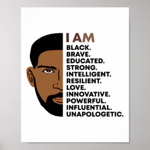 Ich bin Schwarze Geschichte, die afroamerikanische Poster