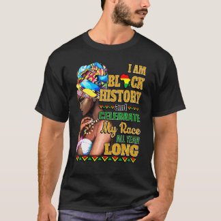 Ich bin schwarze Geschichte feiere mein Rennen das T-Shirt