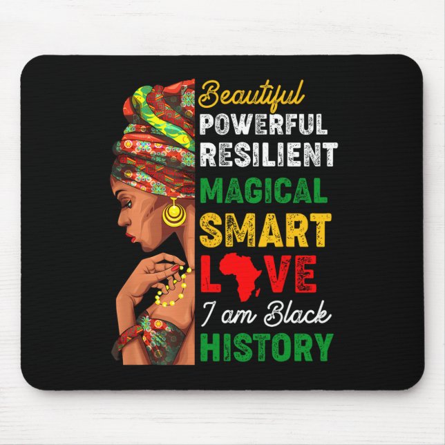 Ich bin schwarze Geschichte Frauen schwarze Geschi Mousepad (Vorne)