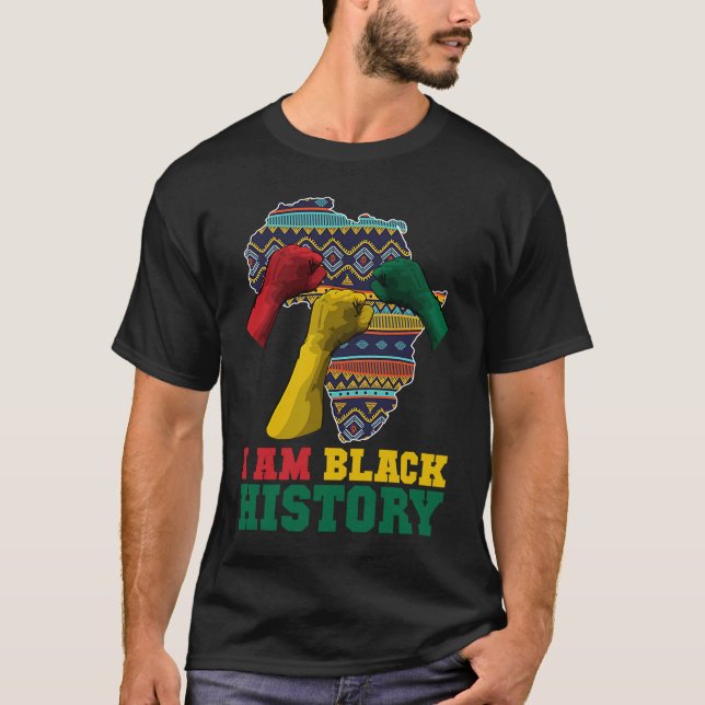 Ich bin schwarze Geschichte Hand Fist BHM BLM stol T-Shirt (Vorderseite)