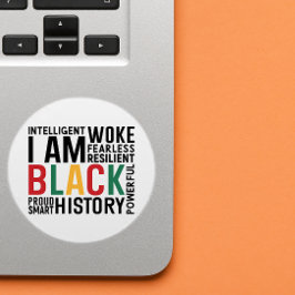 Ich bin schwarze Geschichte Runder Aufkleber