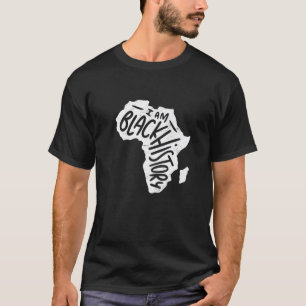 Ich bin schwarze Geschichtskarte Afrikas schwarze T-Shirt