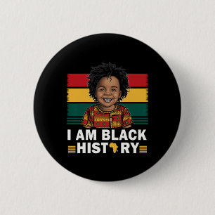 Ich bin Schwarzer Geschichte Afro-Junge Little Mel Button