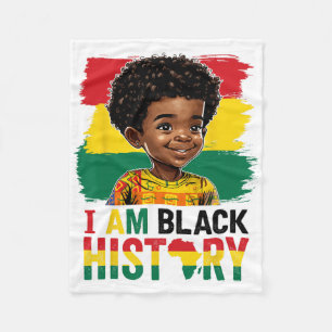 Ich bin Schwarzer Geschichte Afro-Junge Little Mel Fleecedecke