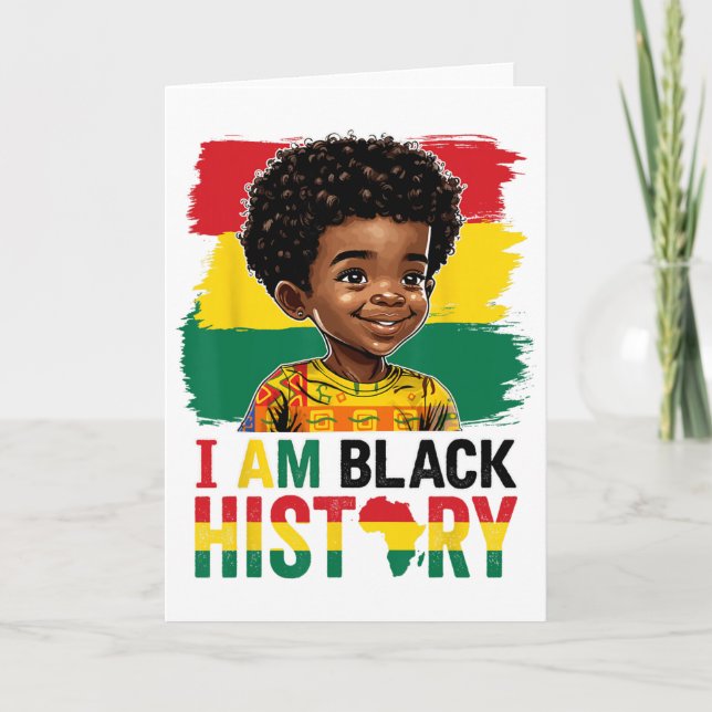 Ich bin Schwarzer Geschichte Afro-Junge Little Mel Karte (Vorderseite)