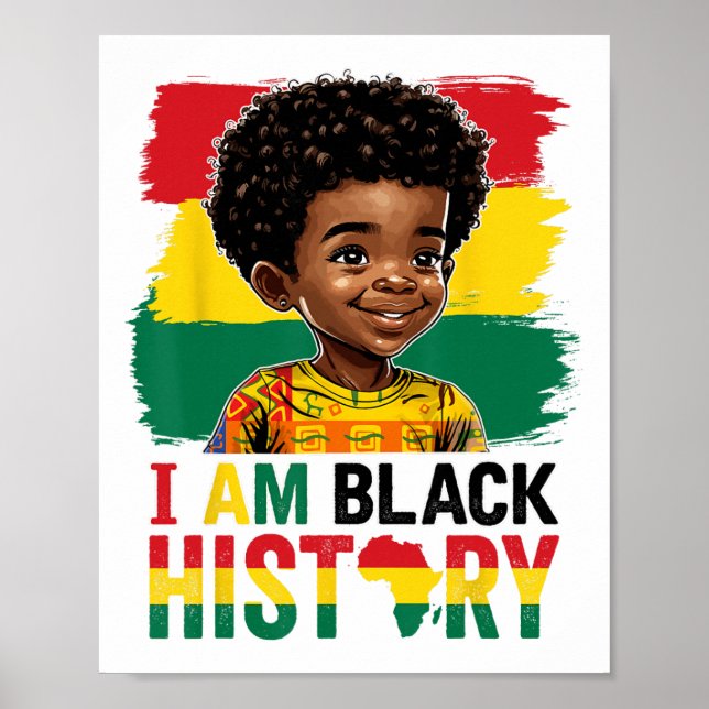Ich bin Schwarzer Geschichte Afro-Junge Little Mel Poster (Vorne)