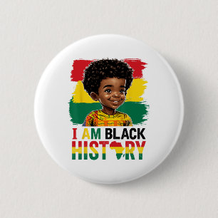 Ich bin schwarzer Geschichts-Afro-Junge, kleiner M Button