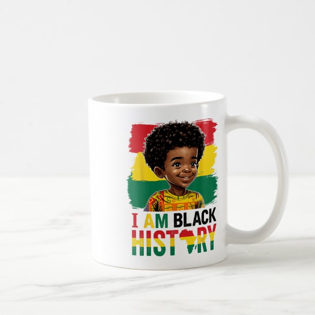 Ich bin schwarzer Geschichts-Afro-Junge, kleiner M Kaffeetasse (Rechts)