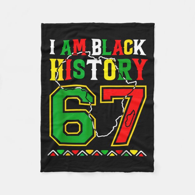 Ich bin Schwarzer Geschichtsmonat 67 Meme Afroamer Fleecedecke (Vorderseite)