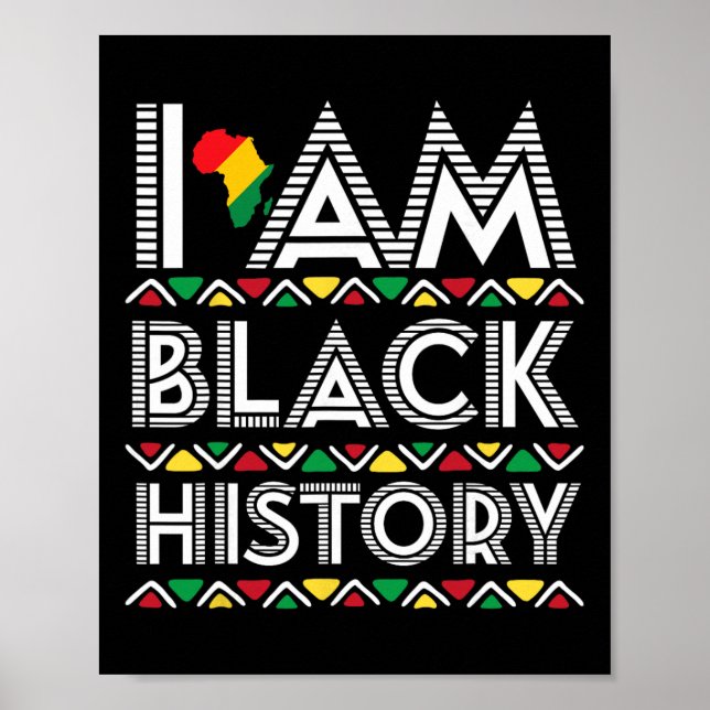 Ich bin Schwarzer Geschichtsmonat Afrika Aborigina Poster (Vorne)