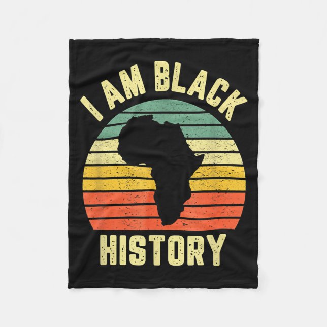 Ich bin Schwarzer Geschichtsmonat Afro Afrikanisch Fleecedecke (Vorderseite)