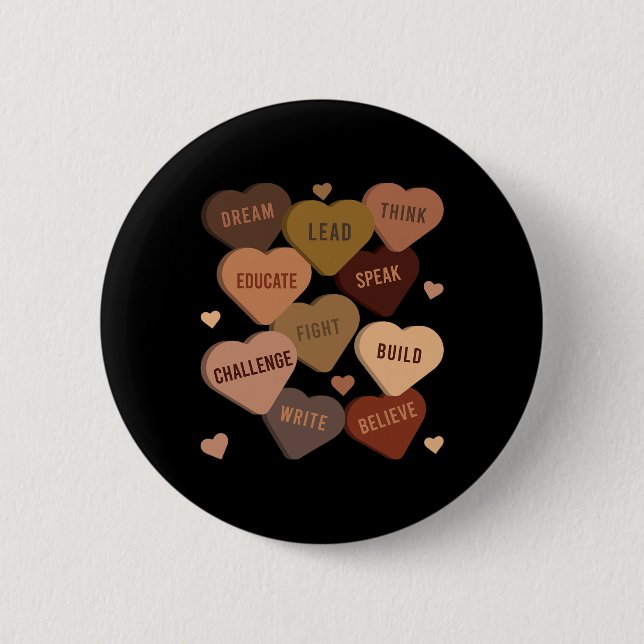 Ich bin Schwarzer Geschichtsmonat Afro Afroamerika Button (Vorderseite)