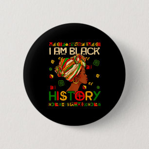 Ich bin Schwarzer Geschichtsmonat Afroamerikanisch Button