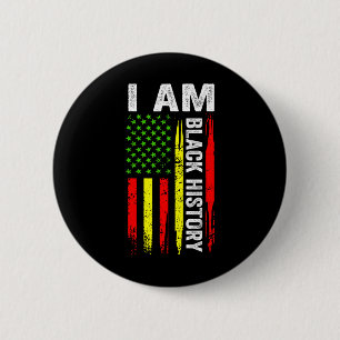 Ich bin Schwarzer Geschichtsmonat Afroamerikanisch Button