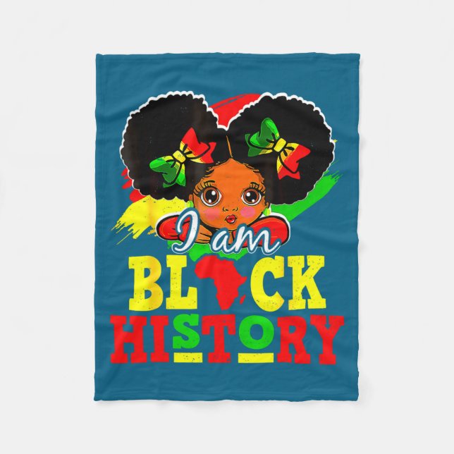 Ich bin Schwarzer Geschichtsmonat Afroamerikanisch Fleecedecke (Vorderseite)