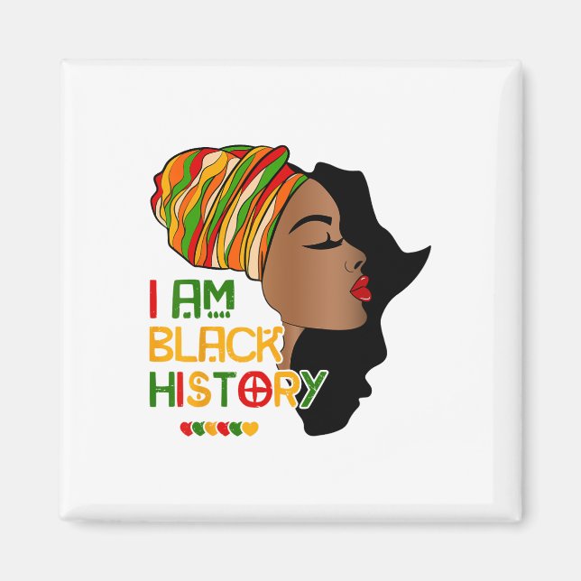 Ich bin Schwarzer Geschichtsmonat Afroamerikanisch Magnet (Vorne)