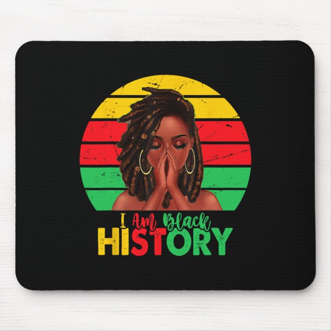 Ich bin Schwarzer Geschichtsmonat Afroamerikanisch Mousepad (Vorne)