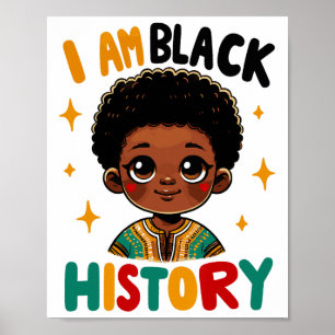 Ich bin Schwarzer Geschichtsmonat Afroamerikanisch Poster