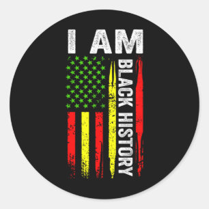 Ich bin Schwarzer Geschichtsmonat Afroamerikanisch Runder Aufkleber