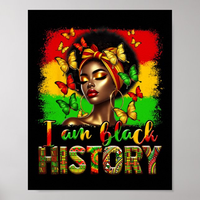Ich bin Schwarzer Geschichtsmonat Black Melanin Af Poster (Vorne)