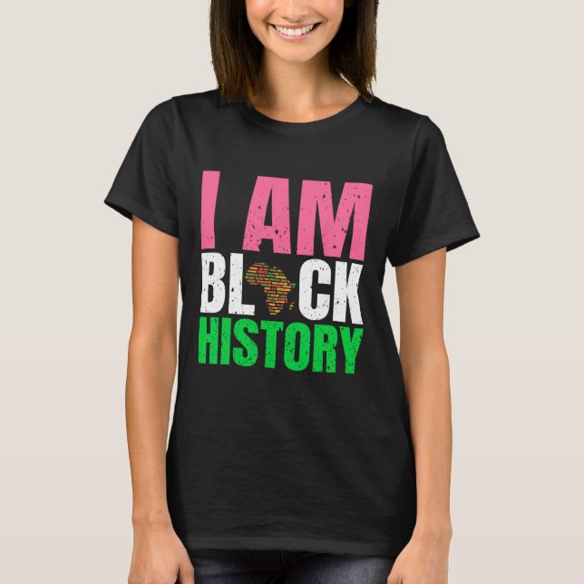 Ich bin Schwarzer Geschichtsmonat Juneteenth Pink  T-Shirt (Vorderseite)