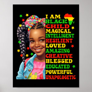 Ich bin schwarzes amerikanisch-afrikanisches Kind  Poster