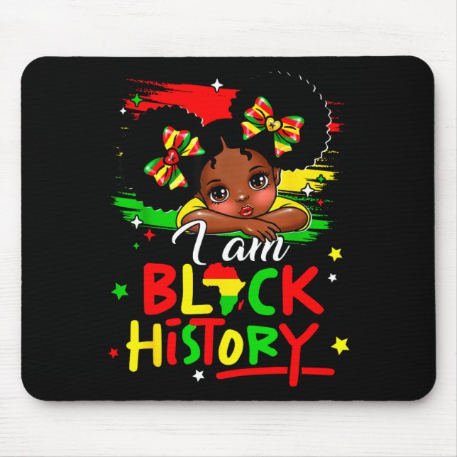 Ich bin schwarzes Geschichts-Afro-Mädchen, kleiner Mousepad (Vorne)