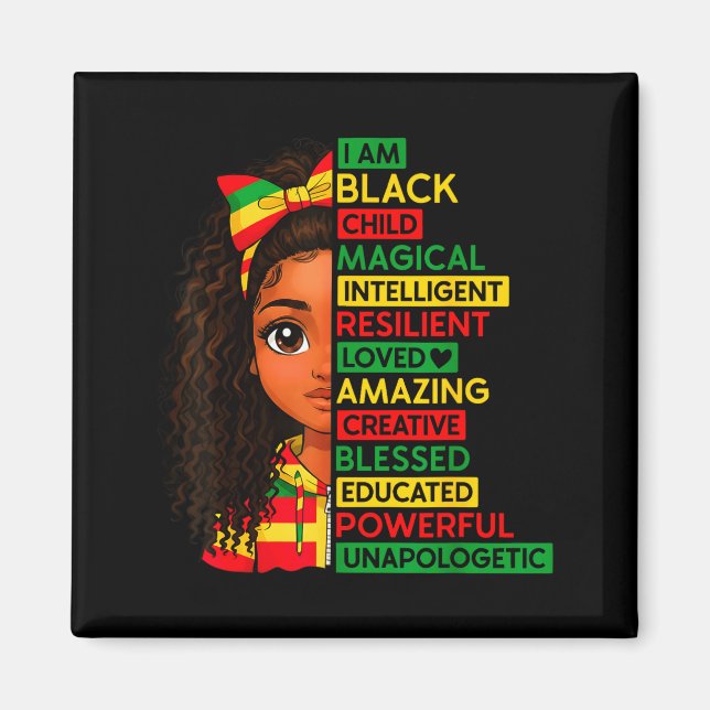 Ich bin schwarzes Kind Geschichtsmonat afrikanisch Magnet (Vorne)