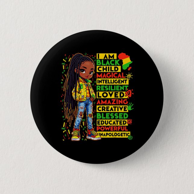 Ich bin Schwarzes Kind Geschichtsmonat Afroamerika Button (Vorderseite)