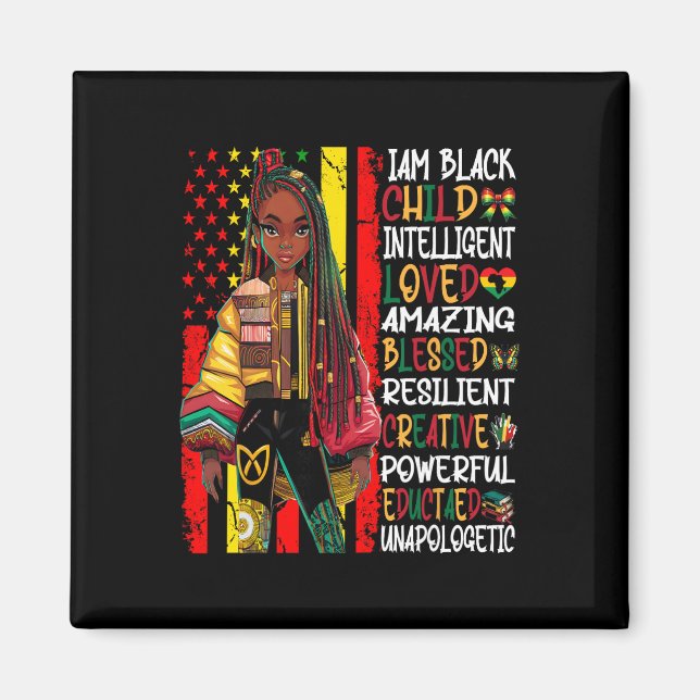 Ich bin Schwarzes Kind Geschichtsmonat Afroamerika Magnet (Vorne)