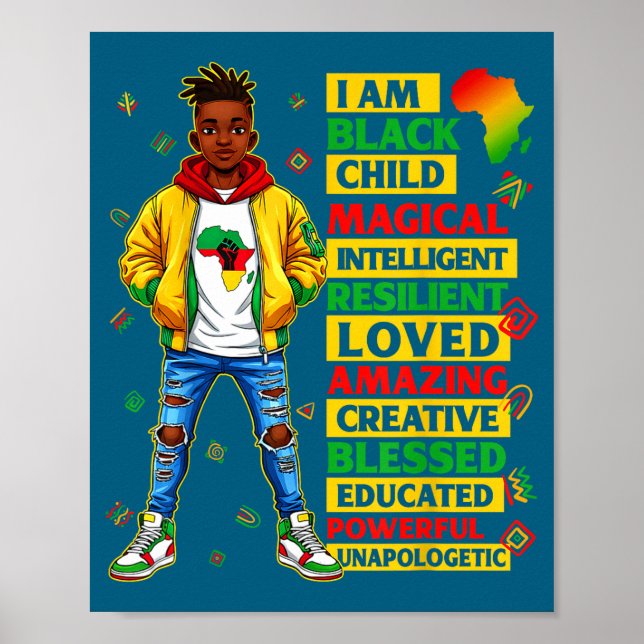 Ich bin schwarzes Kind Geschichtsmonat afroamerika Poster (Vorne)