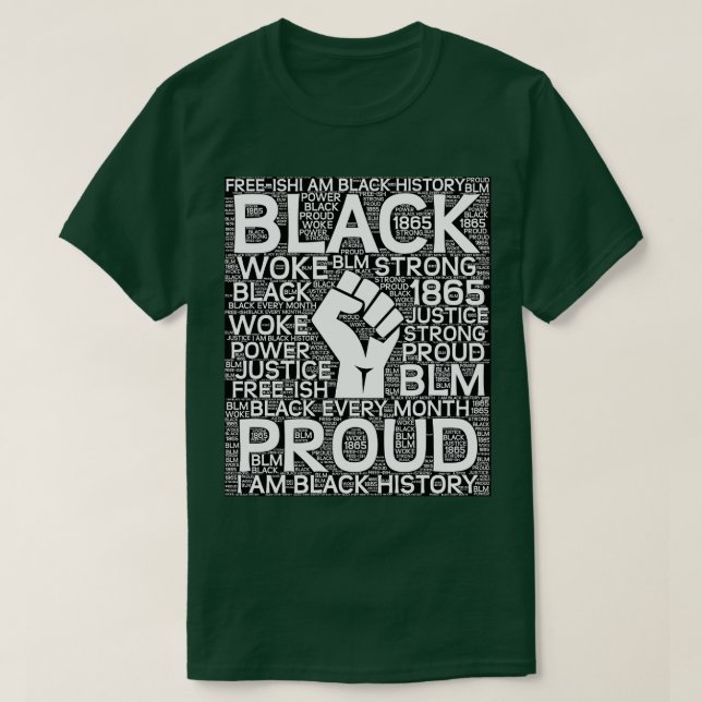 Ich bin Schwarzgeschichte Monat Schwarzer Power Fa T-Shirt (Design vorne)