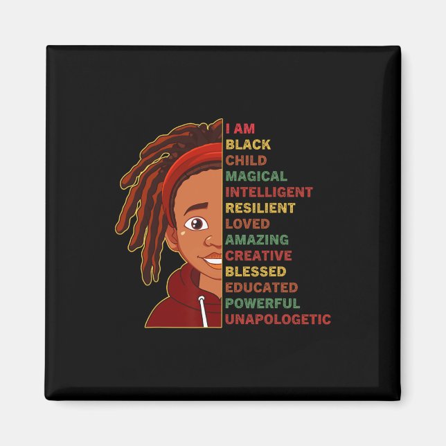 Ich bin Schwarzgeschichte Monat starken Afroamerik Magnet (Vorne)